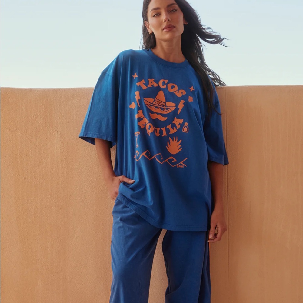 Sabbi Blue Graphic Tee - Tacos & Tequila